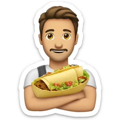 Énorme avec un tacos a la main sticker