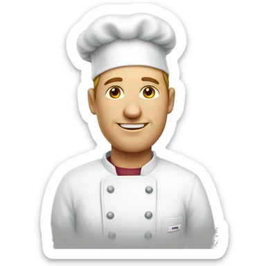 A male white chef who is visibly pregnant  sticker
