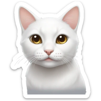 A cute aesthetic white cat sticker