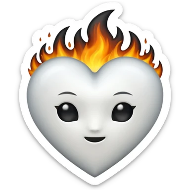 ❤️‍🔥 .. make the red heart white and flame to black sticker