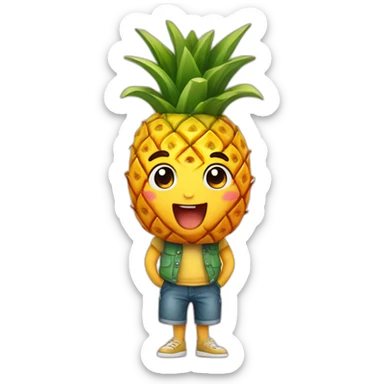 cute pinapple charcter sticker