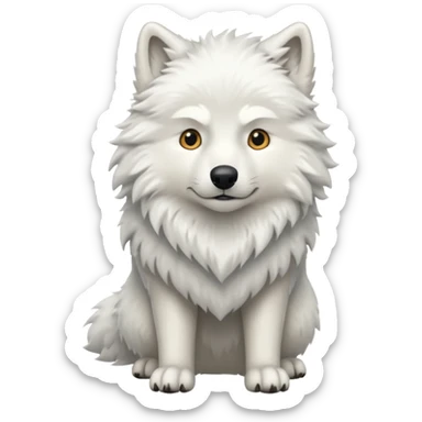 White wolf emoji sticker
