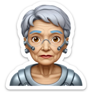 cyborg grandma sticker
