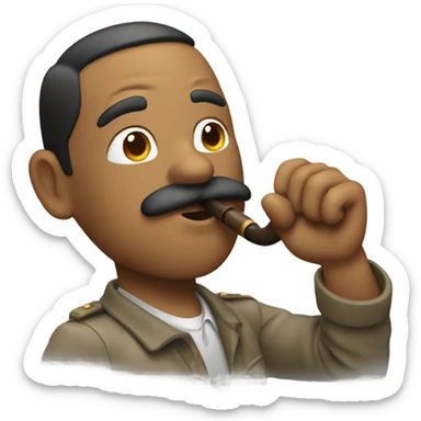 Guy saluting with a pipe in his mouth sticker