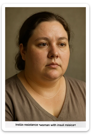 donna con insulino resistenza iper realistica 4k e molto specifica sticker
