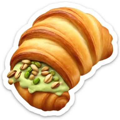 Realistic croissant with pistachios and pistachio filling  sticker