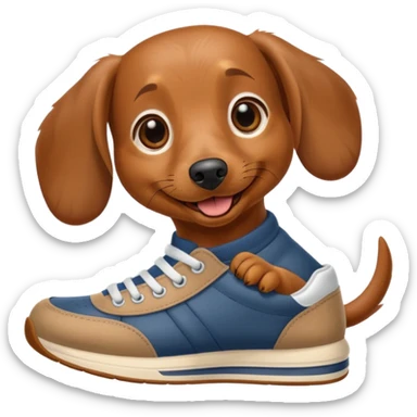 Dachshund wearing sneakers sticker