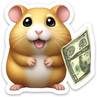 hamster money  sticker