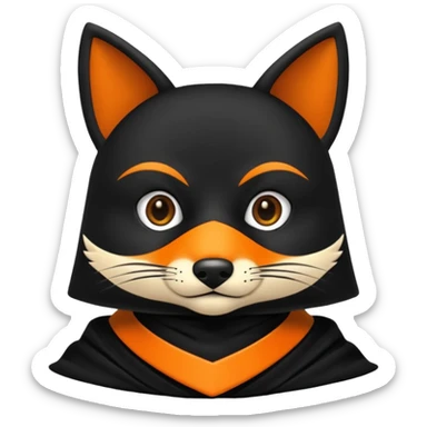 Animal zorro animado sosteniendo un neumático sticker