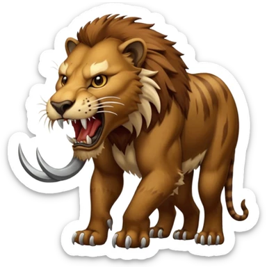 saber-toothed Smilodon, with long teeth sticker