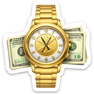 reloj con dolares sticker