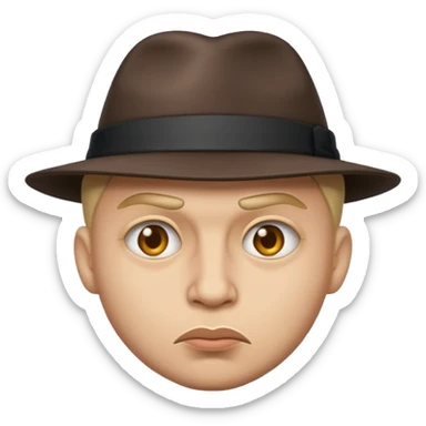 gangster character, highly cartoonish, exaggerated emoji style sticker