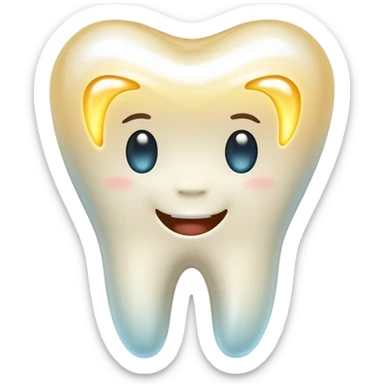 healthy tooth with a healing aura sticker