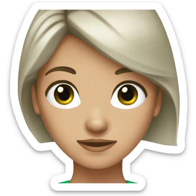 women brown hair and green eyes  sticker