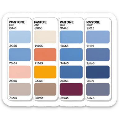 pantone paint swatches. there should be 3 or 4 cards of different colours, with different shades of that colour. sticker