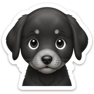 headshot black and grey retriever puppy  sticker