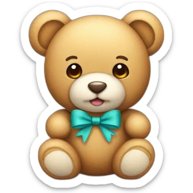 A cute teddy with bow sticker