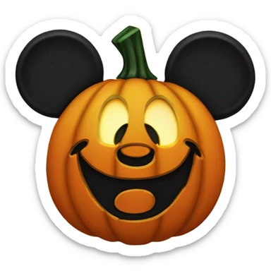 jack-o-lantern shaped like Mickey Mouse  sticker