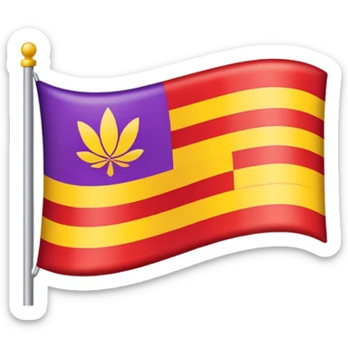 Bandera con tres franjas, la de arriba roja, la del medio amarilla y la de abajo morada sticker