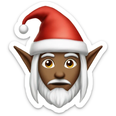 rogue male elf fantasy wearing santa hat sticker