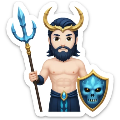 evil with Poseidon trident sticker