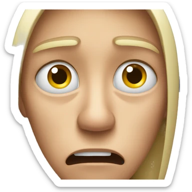 disgusted face with eyes looking to the side sticker