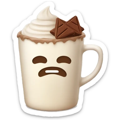 Cream glass with cocoa and mrshmellow, autumn sticker