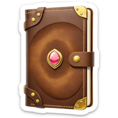 dark brown leather travelers journal sticker