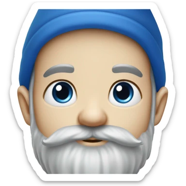 gnome boy with short black beard, blue hat sticker