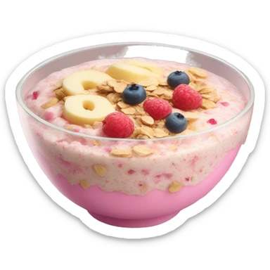 pink overnight oats bowl  sticker