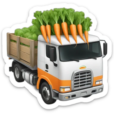 a truck with a full body of carrots sticker