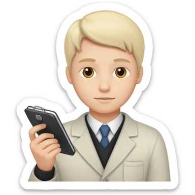 create a realistic emoji of a person with a protocol in his hand writing something down sticker