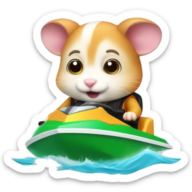 hamster on jetski sticker