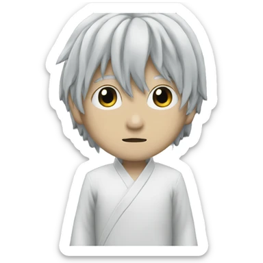 Satoru Gojo white hair with black hand cover eye sticker