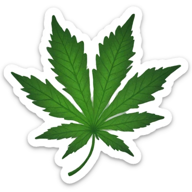 Weed leaf with smoke sticker