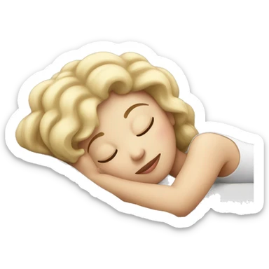 White gurl sleeping  sticker