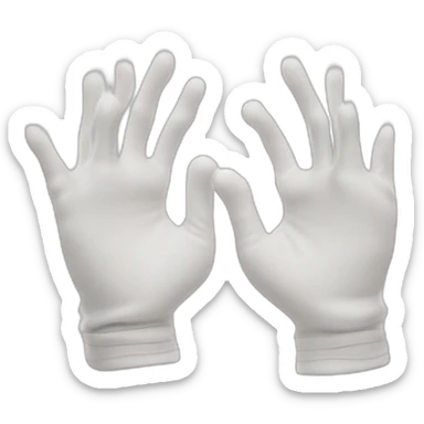 Deux gants blancs souriants, il y a un dessin mystérieux maçonnique de deux équerres inversées.  sticker