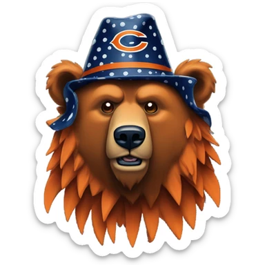 Chicago bears wearing birthday hat sticker