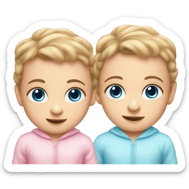 Twin Caucasian babies sticker