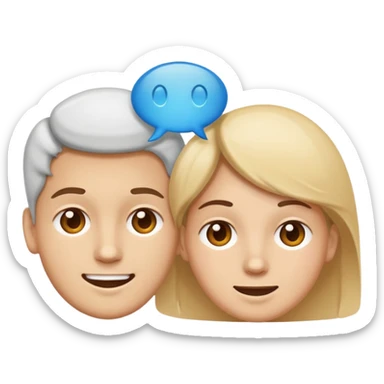 two faces connected by speech bubbles sticker