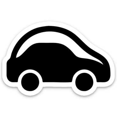 elegant and minimalist icon of a car with a transparent film covering it, smooth lines sticker