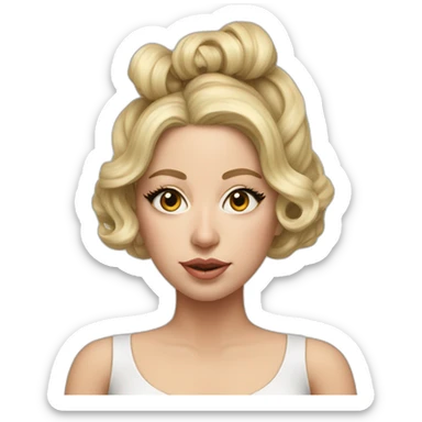 lady-gaga-bow-in-hair-realistic sticker