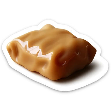 Isolate the wrapped caramel on a transparent background, removing all background elements. sticker