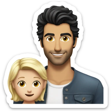 Justin baldoni next to blonde little boy  sticker