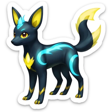 Manectric-Electrike-Auroras-Umbreon-Draco-Fakémon-hybrid-creature (full body), 4 legs sticker