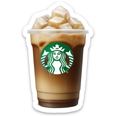Starbuck ice coffee with ice cubes sticker