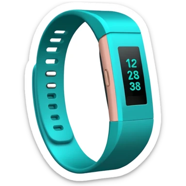a teal fitbit band lying flat in the style of an ios emoji  sticker