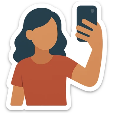Flat design style selfie sticker