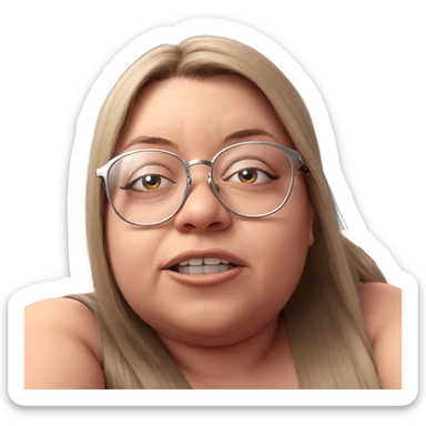 glasses girl portrait meme sticker