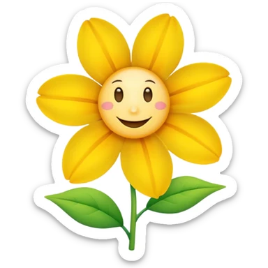 a flower with a personality sticker